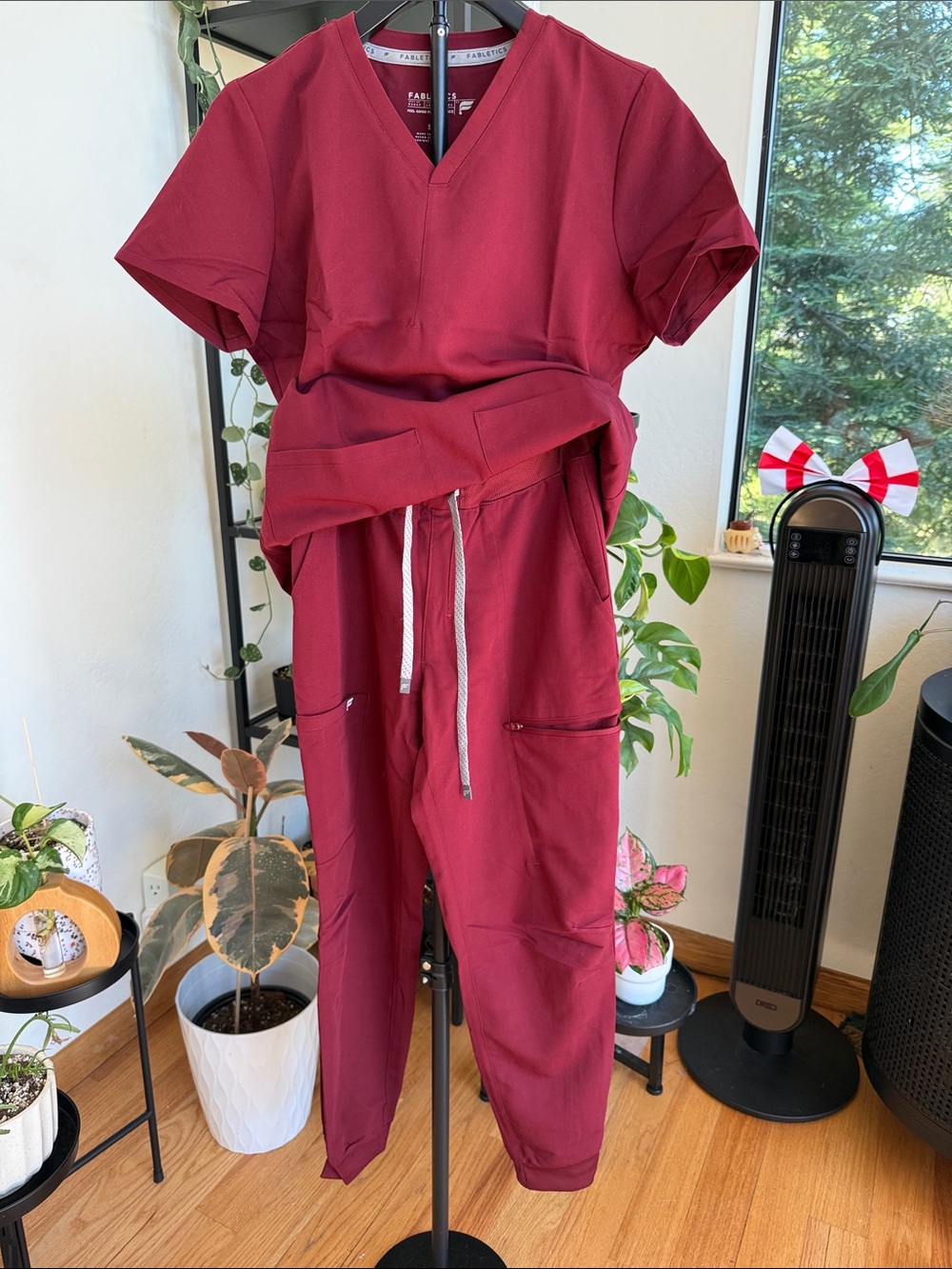 Fabletics Women's Burgundy Track Jogger Set